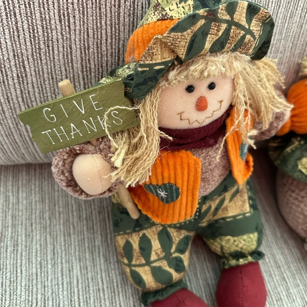 Thanksgiving Fall Harvest Patch Scarecrow Stuffed Plush Plushies Prima Creation